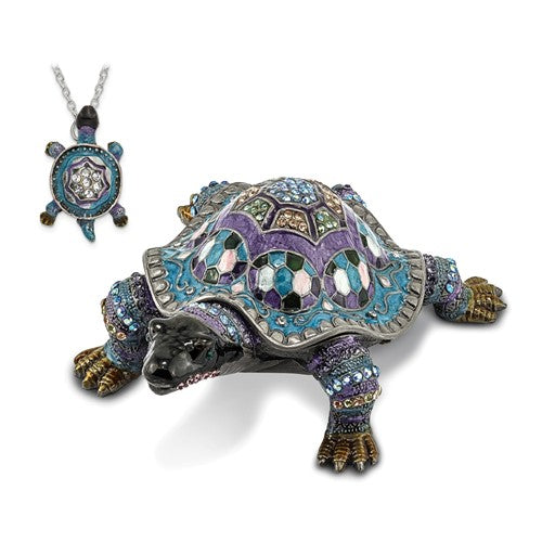 Bejeweled Azure Turtle Trinket Box- Sparkle & Jade-SparkleAndJade.com BJ2002