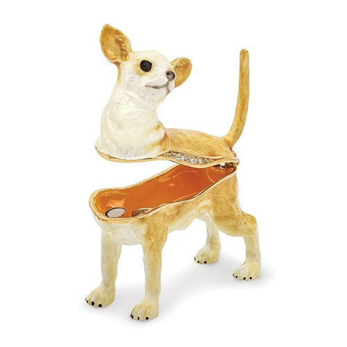 Bejeweled Chihuahua Dog Enameled Trinket Box- Sparkle & Jade-SparkleAndJade.com BJ2164