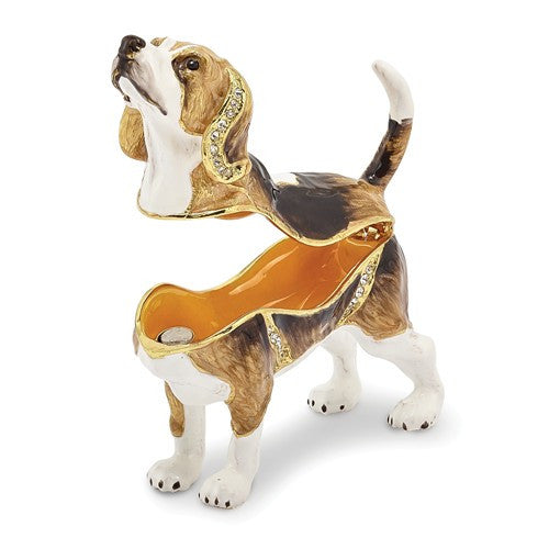 Bejeweled Enameled & Crystal Beagle Dog Trinket Box- Sparkle & Jade-SparkleAndJade.com BJ2033