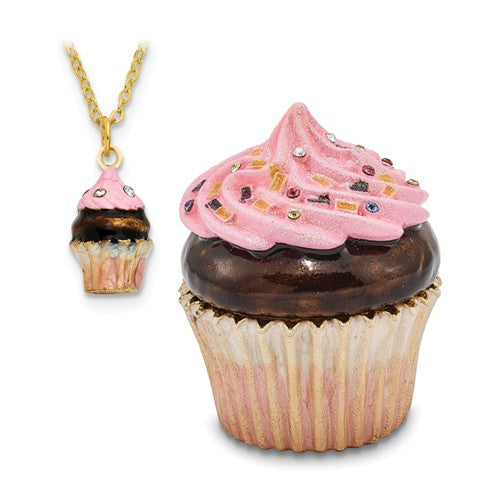 Bejeweled Enameled & Crystal Cupcake Trinket Box- Sparkle & Jade-SparkleAndJade.com BJ2103