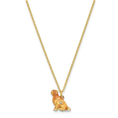 Bejeweled Enameled & Crystal Golden Retriever Dog Trinket Box- Sparkle & Jade-SparkleAndJade.com BJ2084