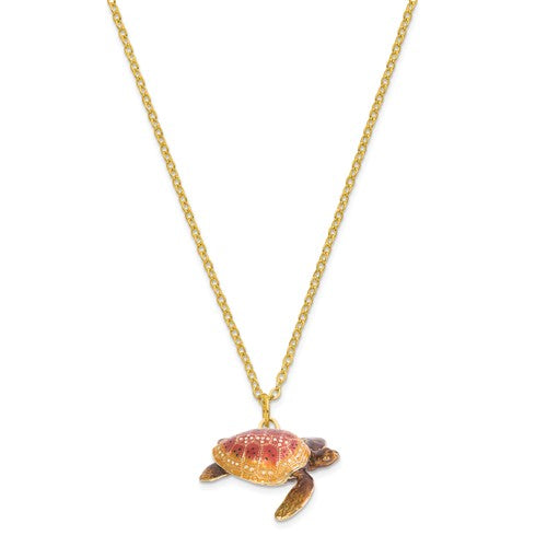Bejeweled Enameled & Crystal Loggerhead Sea Turtle Trinket Box- Sparkle & Jade-SparkleAndJade.com BJ2068