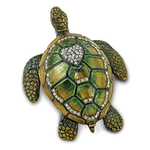 Bejeweled Enameled & Crystal Sea Turtle Trinket Box- Sparkle & Jade-SparkleAndJade.com BJ2007
