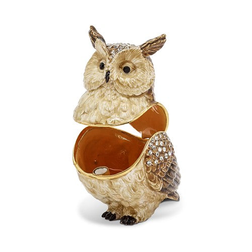 Bejeweled Hootie Wise Owl Enameled Trinket Box- Sparkle & Jade-SparkleAndJade.com BJ2154