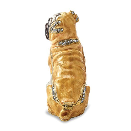 Bejeweled Sitting Pug Dog Trinket Box- Sparkle & Jade-SparkleAndJade.com BJ4064