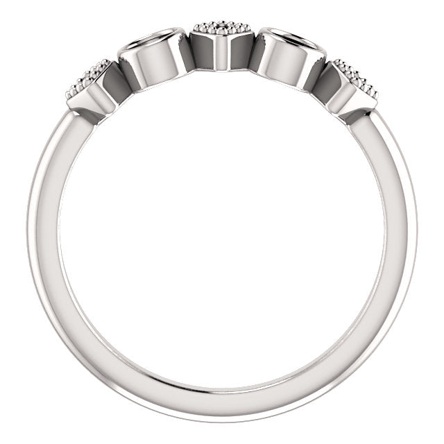 Bezel Set Diamond Alternating Mother's Family Birthstone Ring- Sparkle & Jade-SparkleAndJade.com 