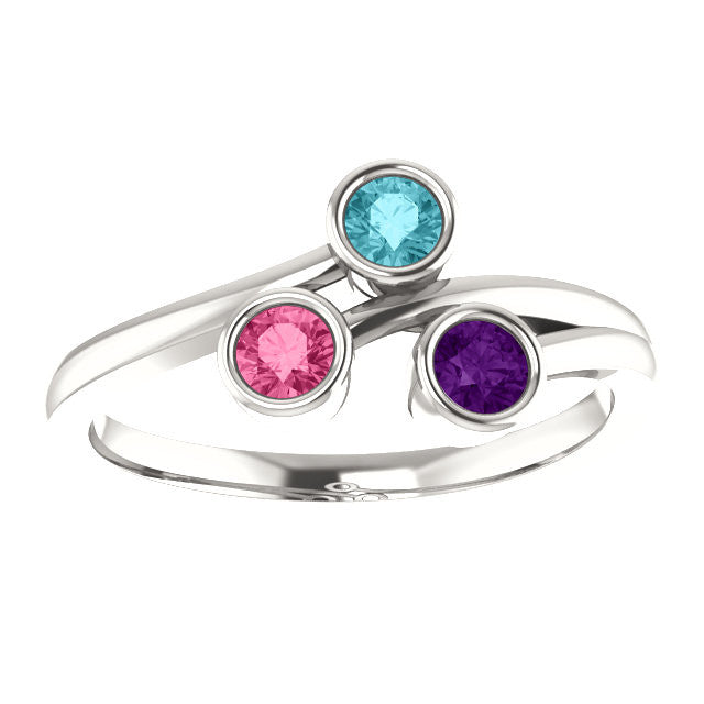 Bezel Set Mother's Family Birthstone Ring- Sparkle & Jade-SparkleAndJade.com 