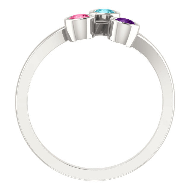 Bezel Set Mother's Family Birthstone Ring- Sparkle & Jade-SparkleAndJade.com 