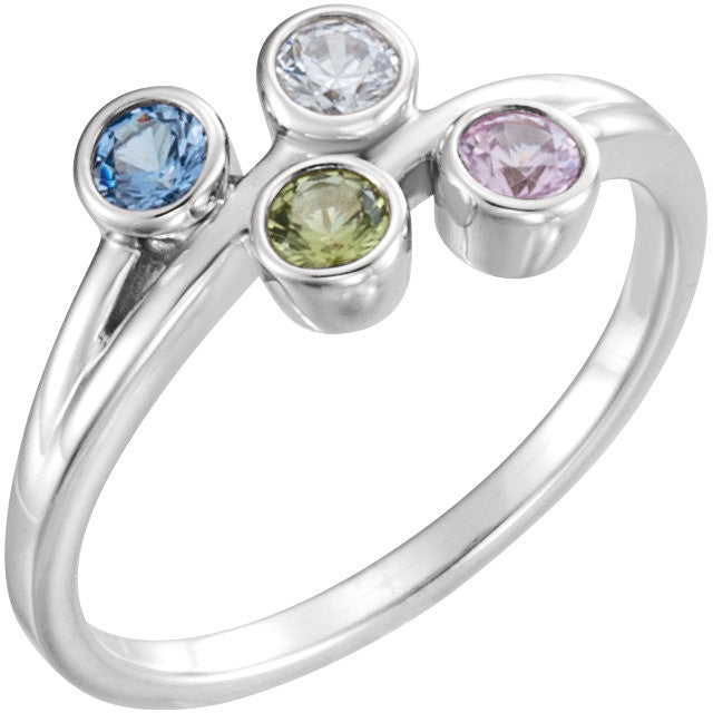 Bezel Set Mother's Family Birthstone Ring- Sparkle & Jade-SparkleAndJade.com 71910