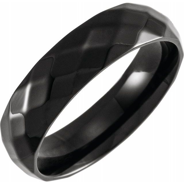 Black PVD Titanium 6 mm Faceted Band- Sparkle & Jade-SparkleAndJade.com 
