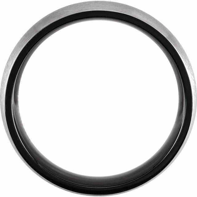 Black PVD Titanium 6 mm Half-Round Size 10 Band with Satin Finish- Sparkle & Jade-SparkleAndJade.com 