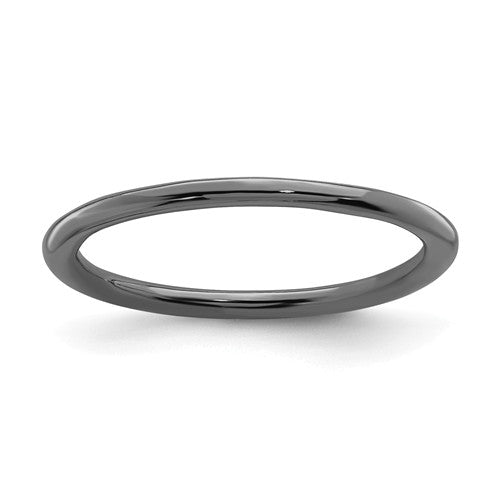 Black Ruthenium Plated Sterling Silver Stackable Expressions 1.5mm Ring- Sparkle & Jade-SparkleAndJade.com 