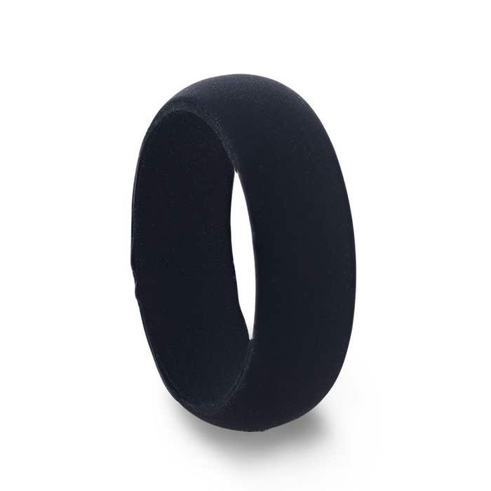 Black Silicone Ring Comfort Fit Hypoallergenic Thorsten - 8mm - SEAL- Sparkle & Jade-SparkleAndJade.com 