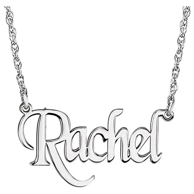 Block Font Nameplate Name Necklace- Sparkle & Jade-SparkleAndJade.com 86134:1000:P