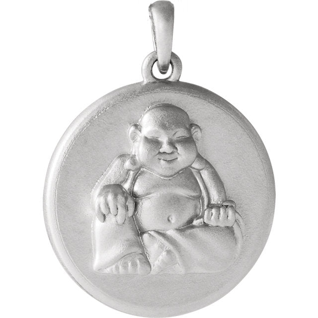 Buddha Disc Pendant or 16-18" Necklace - Sterling Silver or 14k Gold- Sparkle & Jade-SparkleAndJade.com 86851:600:P