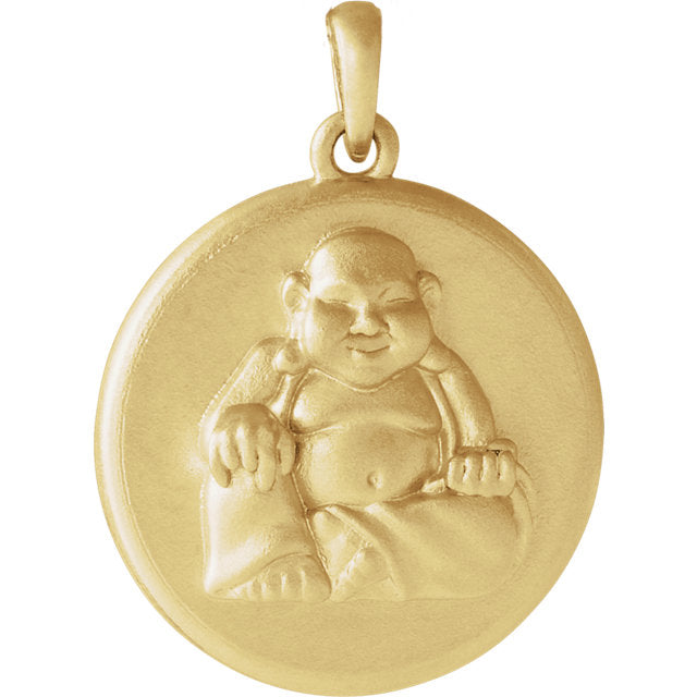 Buddha Disc Pendant or 16-18" Necklace - Sterling Silver or 14k Gold- Sparkle & Jade-SparkleAndJade.com 86851:601:P