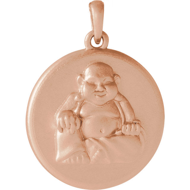 Buddha Disc Pendant or 16-18" Necklace - Sterling Silver or 14k Gold- Sparkle & Jade-SparkleAndJade.com 86851:602:P