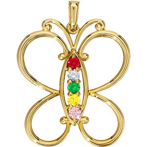 Butterfly Mother's Family Birthstone Pendant or Necklace- Sparkle & Jade-SparkleAndJade.com 82791