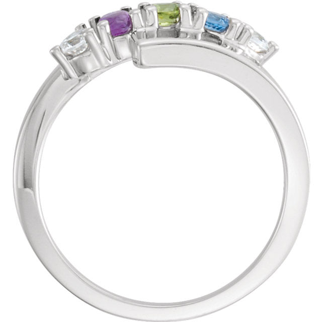 ByPass Mother's Family 2.7mm Round Stone Birthstone Ring- Sparkle & Jade-SparkleAndJade.com 
