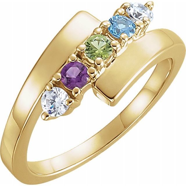 Personalized ByPass Birthstone Mother's Family Ring