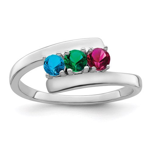 Birthstones Ring 3 Stone Ring Personalize Birthstone Gift for Mom Triple Birthstone  Ring Three Diamond Engagement Ring RH07 - Etsy