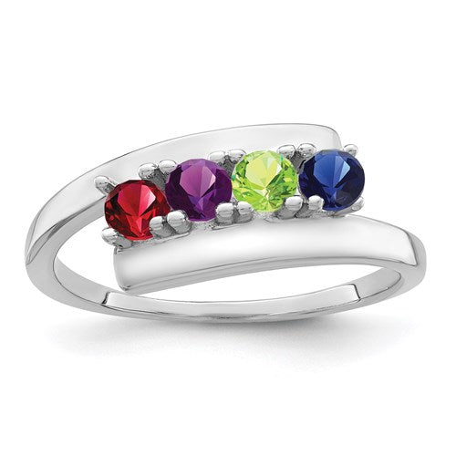 Bypass Family 3mm Birthstone Ring- Sparkle & Jade-SparkleAndJade.com XMR16/4SSM