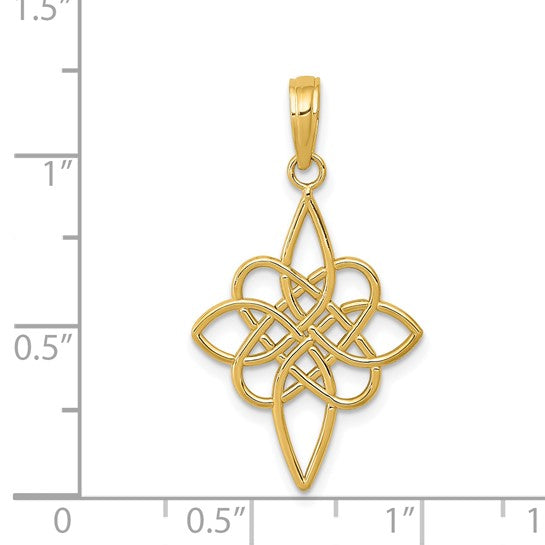 14k Gold Celtic Knot Pendant- Sparkle & Jade-SparkleAndJade.com C4482