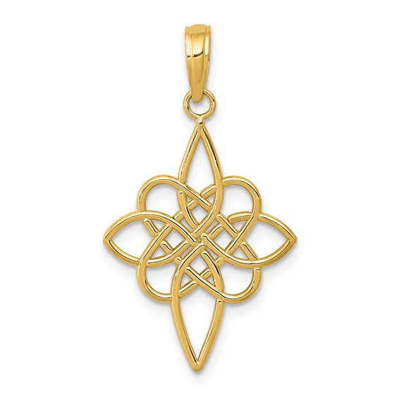 14k Gold Celtic Knot Pendant- Sparkle & Jade-SparkleAndJade.com C4482