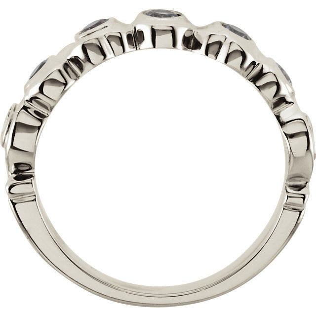 Carved Swirl Bezel Set Mother's Family Birthstone Ring- Sparkle & Jade-SparkleAndJade.com 