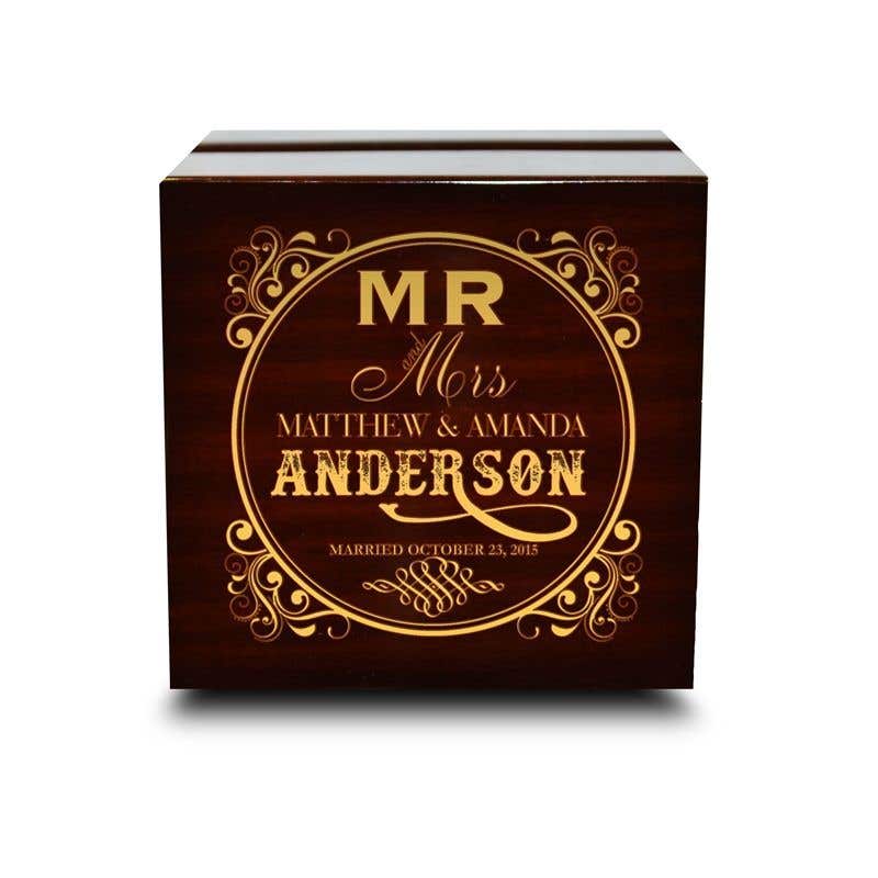 Chocolate Dark Wooden Wedding Ring Box- Sparkle & Jade-SparkleAndJade.com RB-CHPL