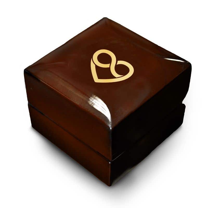 Combined Heart and Infinity Symbol Engraved Wood Ring Box Chocolate Dark Wood Personalized Wooden Wedding Ring Box- Sparkle & Jade-SparkleAndJade.com EWWB-3285