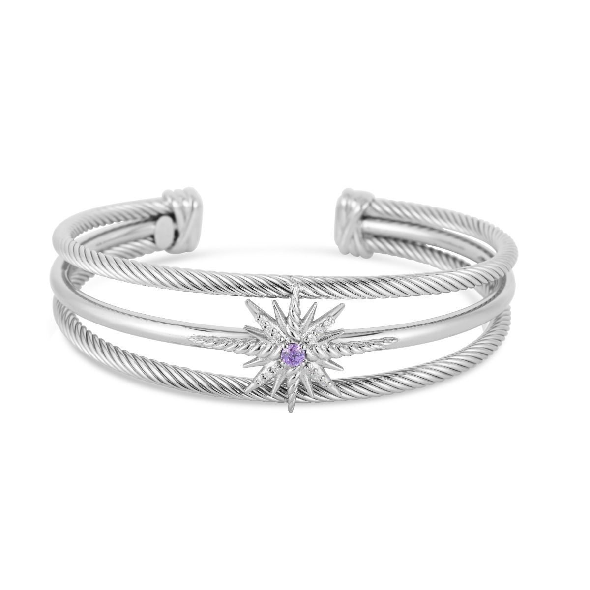 Bracelet brésilien en Argent et Saphir étoilé 2,30 carats