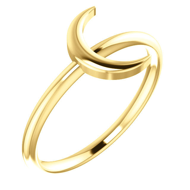 Crescent Moon Ring - Sterling Silver or 14k Gold- Sparkle & Jade-SparkleAndJade.com 51569:102:P