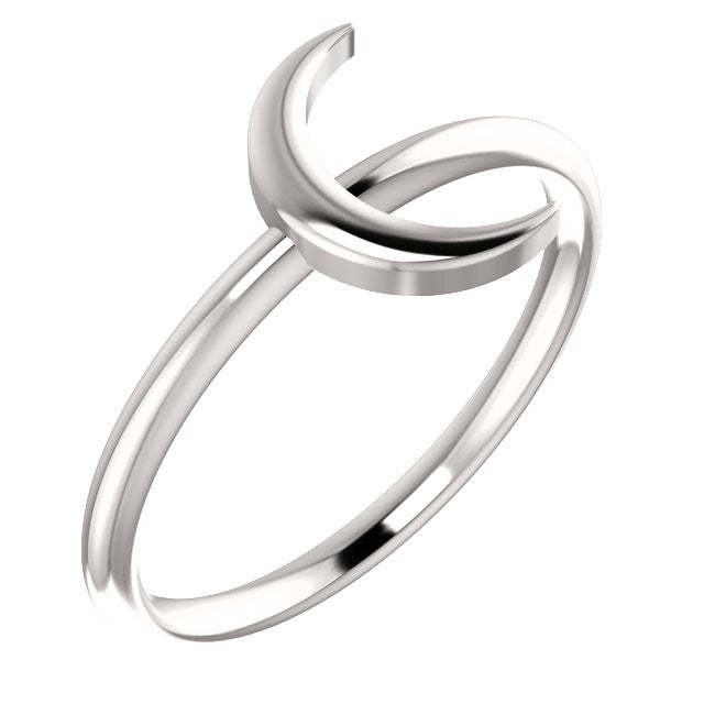 Crescent Moon Ring - Sterling Silver or 14k Gold- Sparkle & Jade-SparkleAndJade.com 51569:105:P