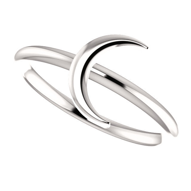 Crescent Moon Ring - Sterling Silver or 14k Gold- Sparkle & Jade-SparkleAndJade.com 