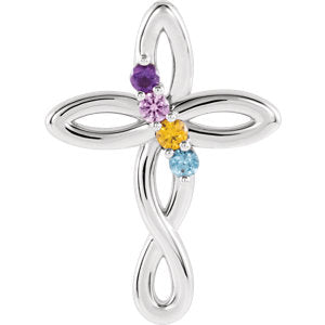 Cross Family Birthstone Pendant or Necklace- Sparkle & Jade-SparkleAndJade.com 86707