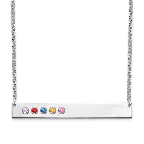 Crystal Birthstone 1 to 5 Bar Necklace- Sparkle & Jade-SparkleAndJade.com 