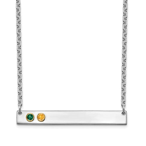 Crystal Birthstone 1 to 5 Bar Necklace- Sparkle & Jade-SparkleAndJade.com XNA1085/2SS