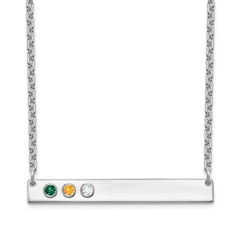 Crystal Birthstone 1 to 5 Bar Necklace- Sparkle & Jade-SparkleAndJade.com XNA1085/3SS