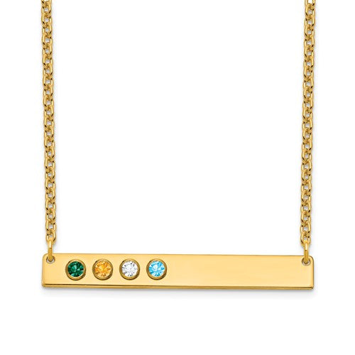 Crystal Birthstone 1 to 5 Bar Necklace- Sparkle & Jade-SparkleAndJade.com XNA1085/4GP
