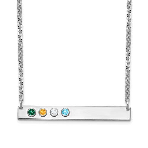 Crystal Birthstone 1 to 5 Bar Necklace- Sparkle & Jade-SparkleAndJade.com XNA1085/4SS