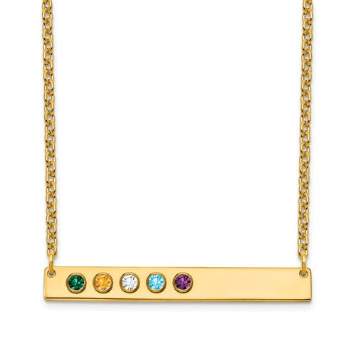 Crystal Birthstone 1 to 5 Bar Necklace- Sparkle & Jade-SparkleAndJade.com XNA1085/5GP