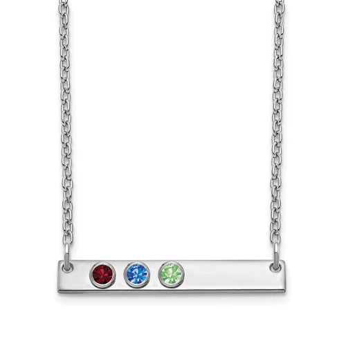 Crystal Birthstone 1 to 5 Bar Necklace- Sparkle & Jade-SparkleAndJade.com XNA1086/3SS