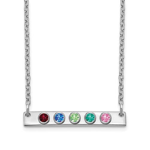 Crystal Birthstone 1 to 5 Bar Necklace- Sparkle & Jade-SparkleAndJade.com XNA1086/5SS