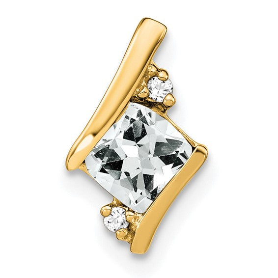 Cushion Cut Gemstone & Diamond Pendants- Sparkle & Jade-SparkleAndJade.com PM7398-WT-002-1YA