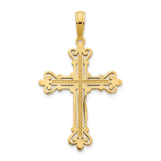 14k Fancy Cross Pendant- Sparkle & Jade-SparkleAndJade.com D5033