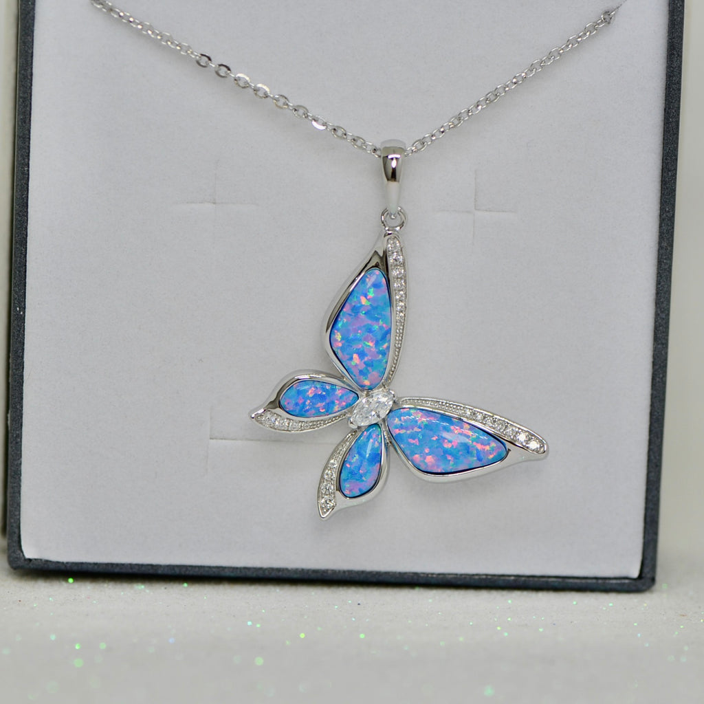 Opal Butterfly Pendant- Sparkle & Jade-SparkleAndJade.com 631-31-31