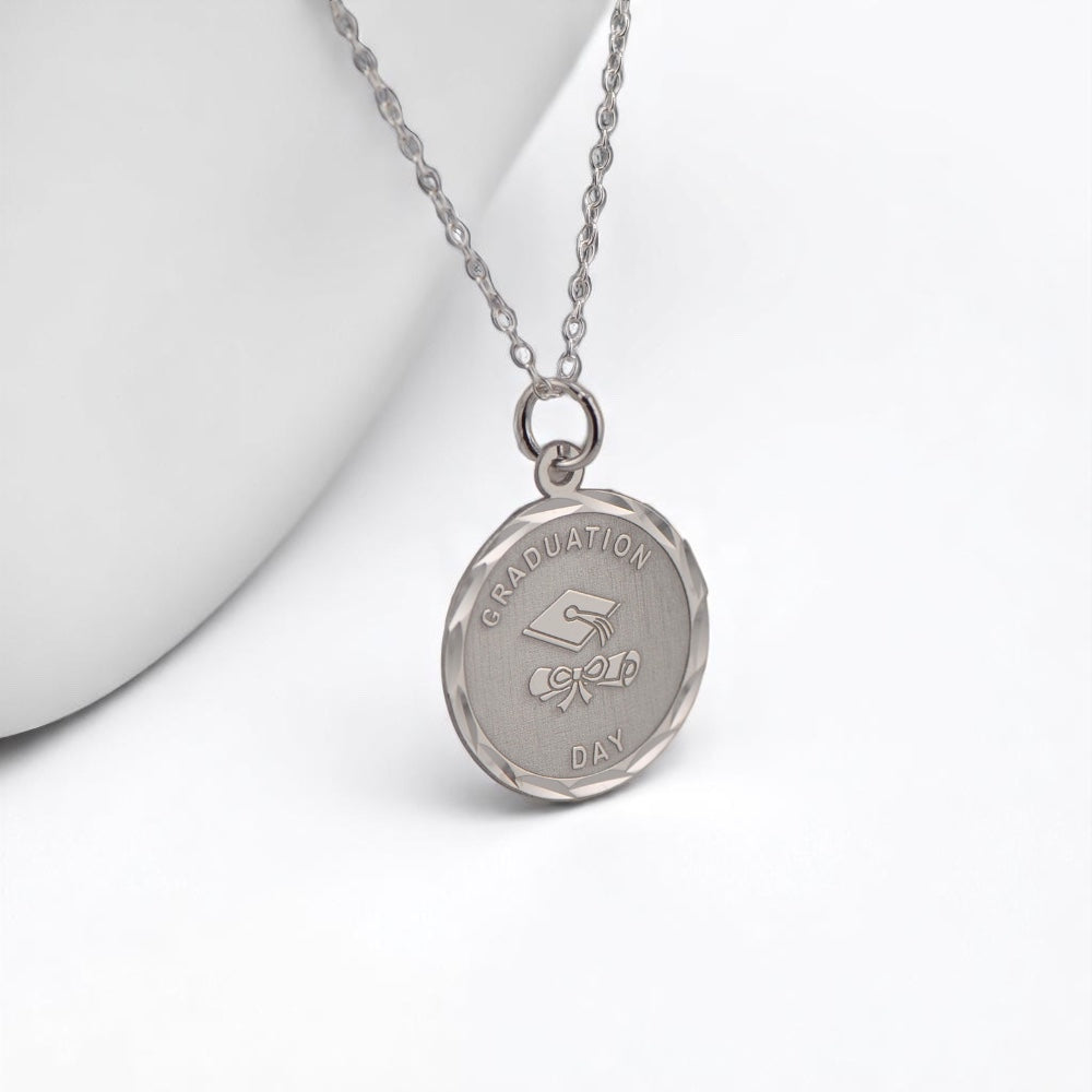 Sterling Silver Graduation Day Charm 20mm - Engravable- Sparkle & Jade-SparkleAndJade.com 