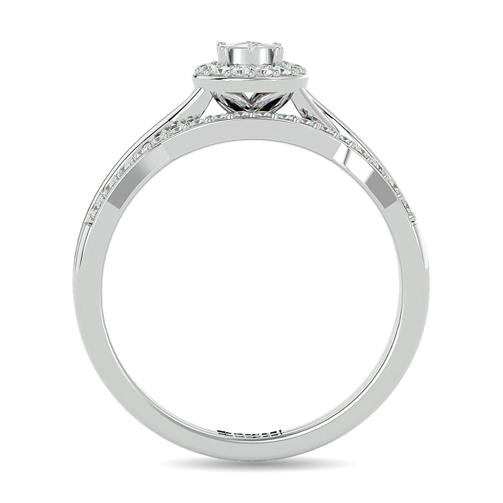 Diamond 1/4 ct tw Promise Bridal Ring Set in 10K White Gold- Sparkle & Jade-SparkleAndJade.com 63075W