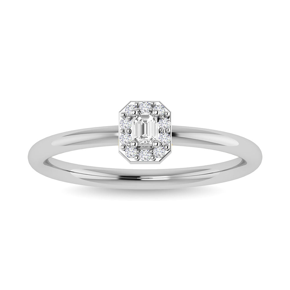 Diamond 1/6 Ct.Tw. Emerald Cut Promise Ring in 14K White Gold- Sparkle & Jade-SparkleAndJade.com 63341W